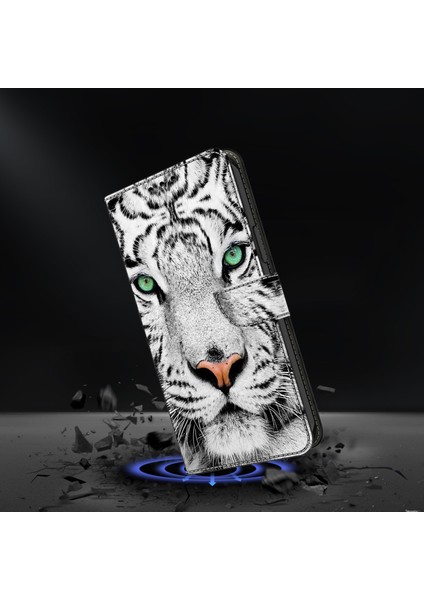 Samsung Galaxy S25+ Kılıf Desenli Baskılı Koruyucu Kapak Tpu+Pu Deri Flip Telefon Kılıfı-Kaplan Yüzü (Yurt Dışından) fırsatları