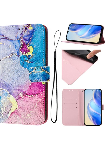 Samsung Galaxy A05S 4g Kılıf Desen Baskı Cüzdan Telefon Kılıfı Askılı-Renkli Mermer (Yurt Dışından) modelleri