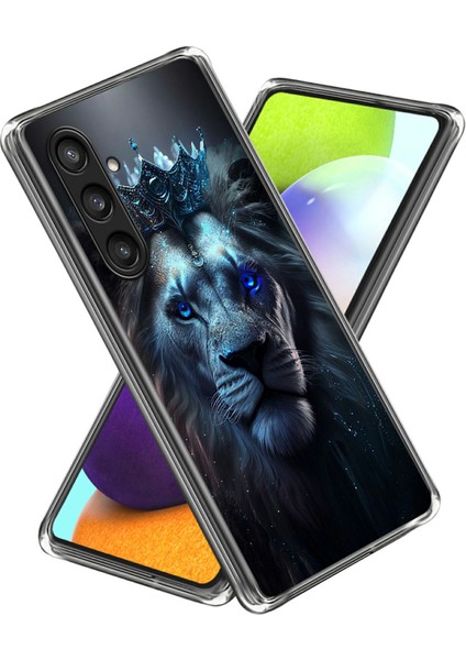 Samsung Galaxy A16 4g/5g Kılıf Desen Baskı Tpu Telefon Arka Kapak-Mavi Aslan (Yurt Dışından)