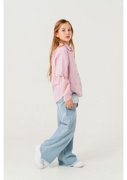 Kız Çocuk Astar Dışarda Kot Pantolon 2186 modelleri