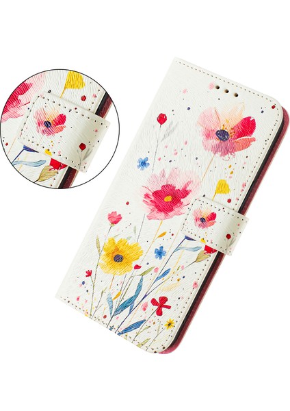 Samsung Galaxy A06 Kılıf Desen Baskılı Cüzdan Telefon Kılıfı Askılı-Çiçekli (Yurt Dışından) fırsatları