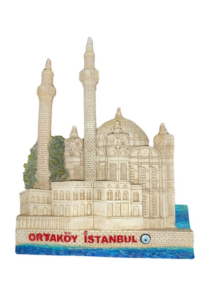 Vintage Istanbul Ortaköy Cami Figürlü El Boyaması Dekoratif Duvar Süsü