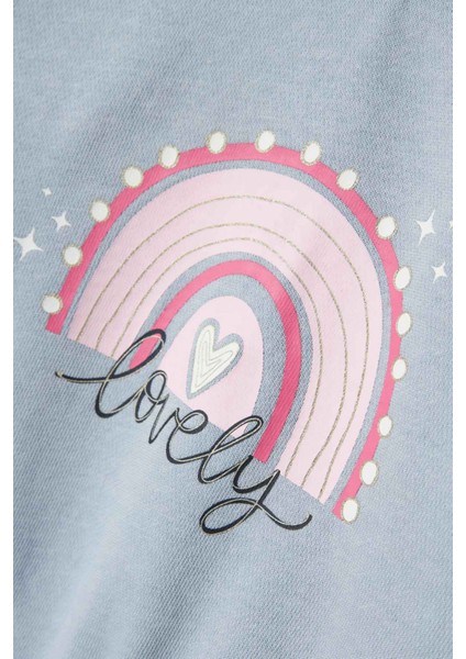 Nmfvenus Ls Nreg Sweat Un Mavi Kız Çocuk Sweatshirt