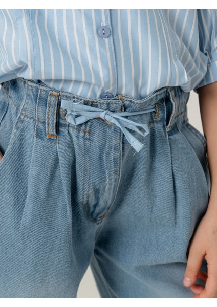 Kız Çocuk Kemer Yırtık Kot Pantolon 2191 fiyatları