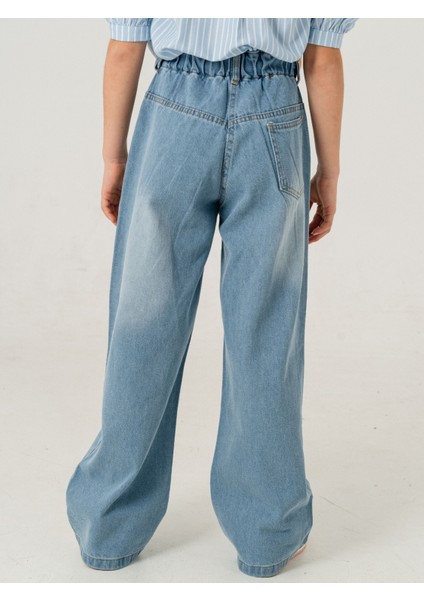 Kız Çocuk Kemer Yırtık Kot Pantolon 2191 modelleri