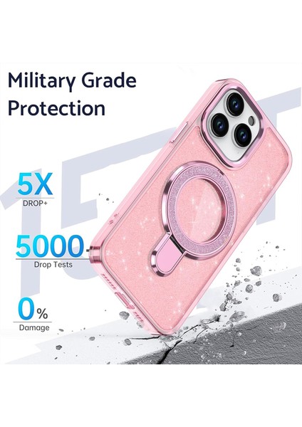 iPhone 16 Pro Max Uyumlu Şık Tarzınızı Yansıtan Darbelere Karşı Dayanıklı Stan Yüzüklü Kılıf