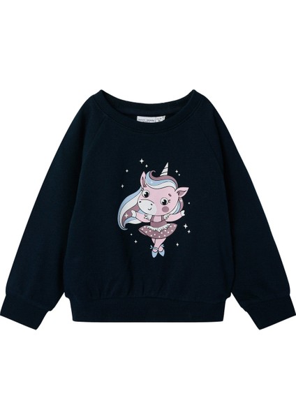 Nmfvenus Ls Nreg Sweat Un Lacivert Kız Çocuk Sweatshirt