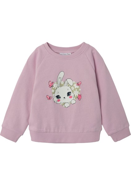 Nmfvenus Ls Nreg Sweat Un Pembe Kız Çocuk Sweatshirt