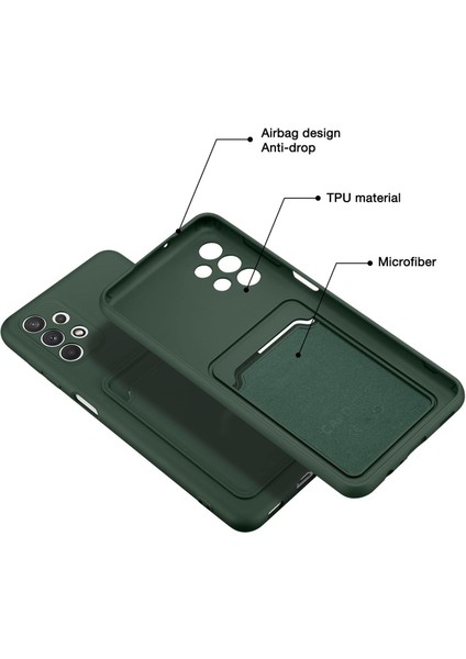 Samsung Galaxy A73 Için Kılıf Kamera Korumalı Kartlıklı Yumuşak Kadife Slikon Kartvizit Kapak modelleri