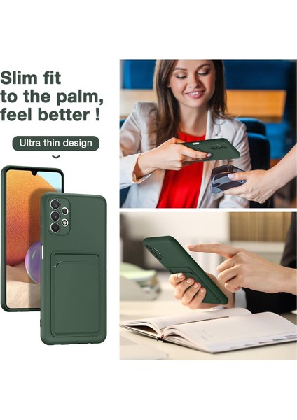 Samsung Galaxy A73 Için Kılıf Kamera Korumalı Kartlıklı Yumuşak Kadife Slikon Kartvizit Kapak indirimleri