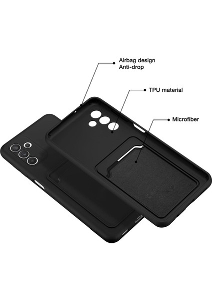 Samsung Galaxy A13 Için Kılıf Kamera Korumalı Kartlıklı Yumuşak Kadife Slikon Kartvizit Kapak modelleri