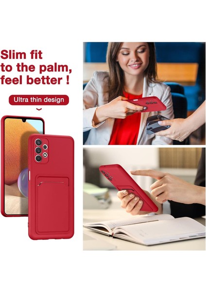 Samsung Galaxy A33 Için Kılıf Kamera Korumalı Kartlıklı Yumuşak Kadife Slikon Kartvizit Kapak indirimleri