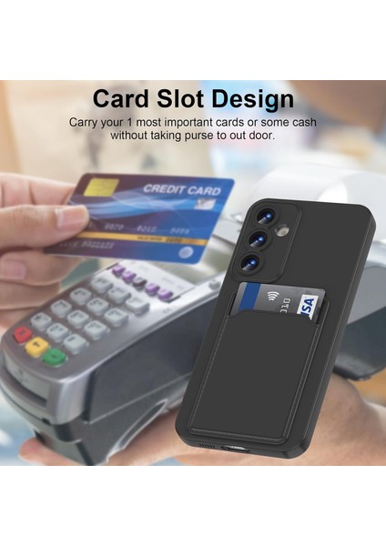 Samsung Galaxy S24 Fe Için Kılıf Kamera Korumalı Kartlıklı Yumuşak Içi Kadife Slikon Kartvizit Kapak fiyatları