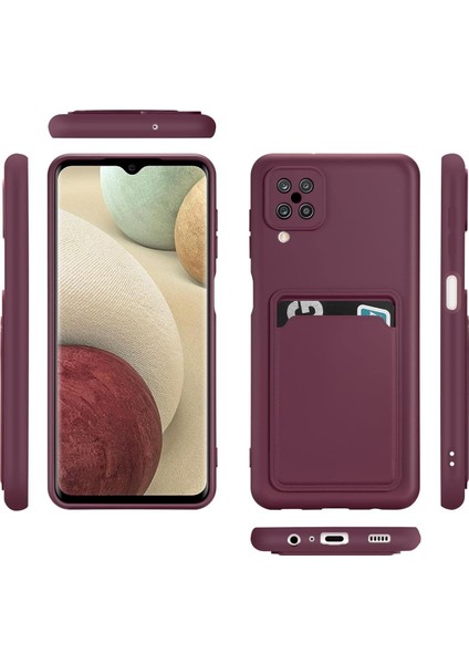 Samsung Galaxy A22 Uyumlu Kılıf Kamera Korumalı Kartlıklı Yumuşak Içi Kadife Slikon Kartvizit Kapak fiyatları
