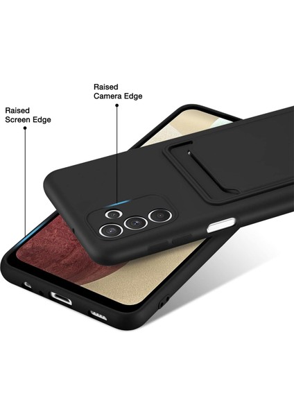 Samsung Galaxy A72 Için Kılıf Kamera Korumalı Kartlıklı Yumuşak Kadife Slikon Kartvizit Kapak fırsatları