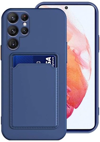 Samsung Galaxy A16 Uyumlu Kılıf Kamera Korumalı Kartlıklı Yumuşak Içi Kadife Slikon Kartvizit Kapak