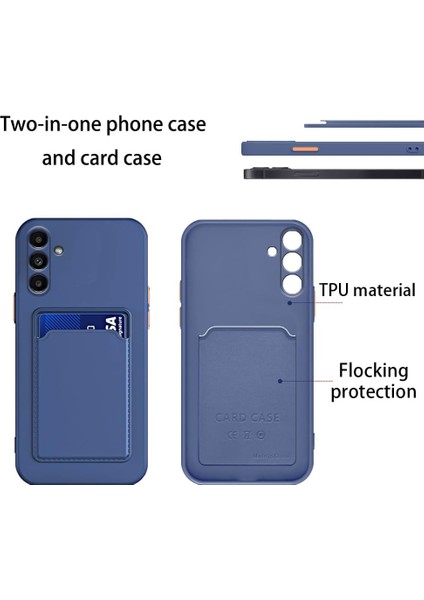 Samsung Galaxy A16 Uyumlu Kılıf Kamera Korumalı Kartlıklı Yumuşak Içi Kadife Slikon Kartvizit Kapak