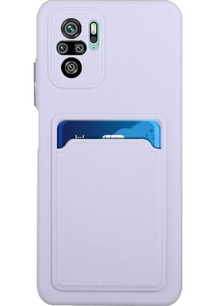Xiaomi Redmi Note 10 Pro Için Kılıf Kamera Korumalı Kartlıklı Yumuşak Kadife Slikon Kartvizit Kapak