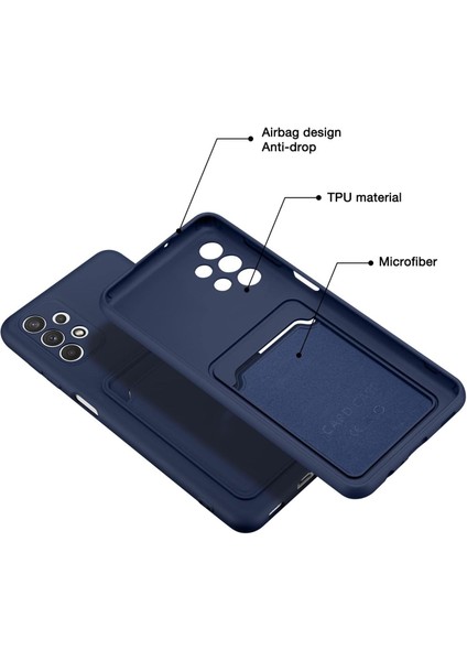 Samsung Galaxy A73 Için Kılıf Kamera Korumalı Kartlıklı Yumuşak Kadife Slikon Kartvizit Kapak modelleri