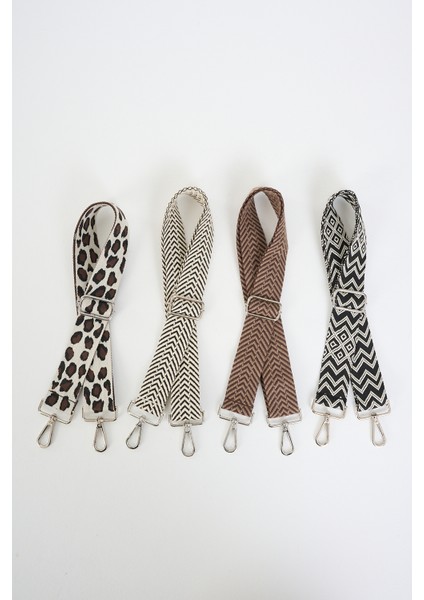 Leopard Pattern Chevron Ayarlanabilir Çanta Sapı (110 Cm) )4cm)