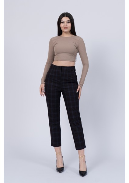 Trend Önü Pensli Zr Model Ekose Pantolon 30102
