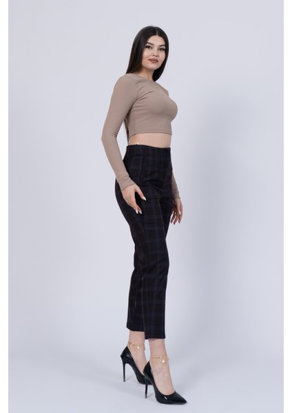 Trend Önü Pensli Zr Model Ekose Pantolon 30102
