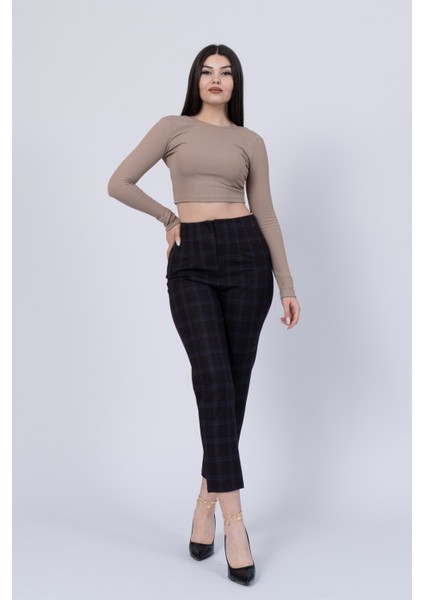 Trend Önü Pensli Zr Model Ekose Pantolon 30102