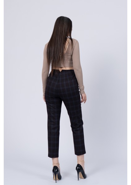 Trend Önü Pensli Zr Model Ekose Pantolon 30102