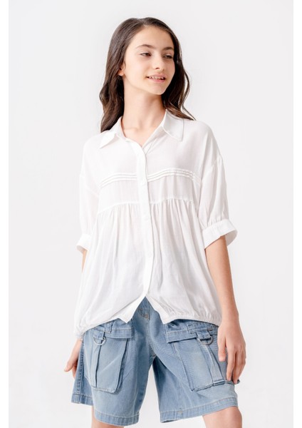 Kız Çocuk Roba Nervürlü Gömlek 3164