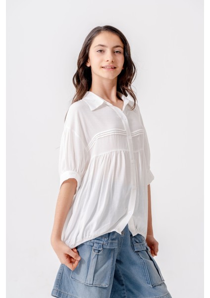 Kız Çocuk Roba Nervürlü Gömlek 3164 modelleri