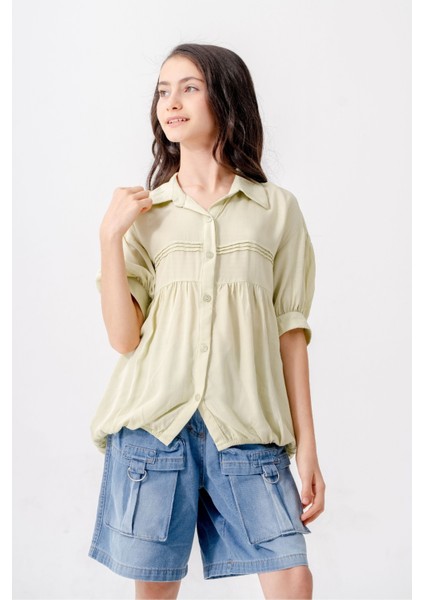 Kız Çocuk Roba Nervürlü Gömlek 3164