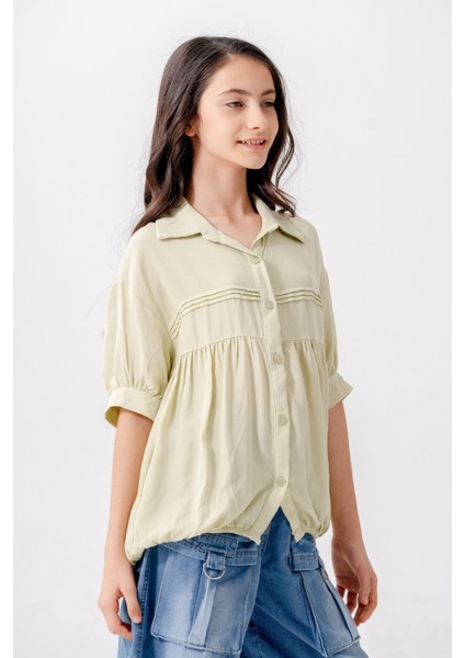 Kız Çocuk Roba Nervürlü Gömlek 3164 modelleri