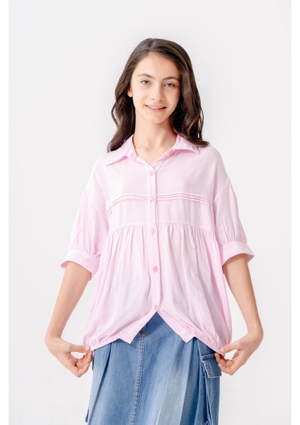 Kız Çocuk Roba Nervürlü Gömlek 3164