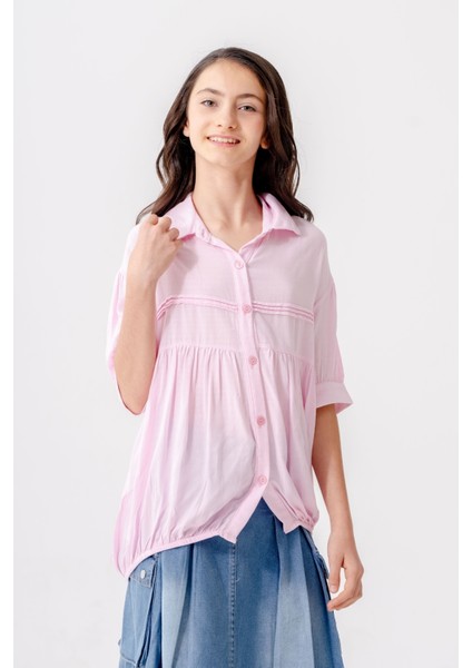 Kız Çocuk Roba Nervürlü Gömlek 3164 modelleri