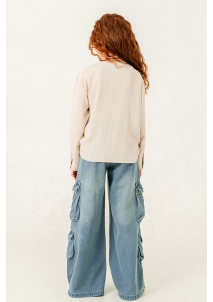 Kız Çocuk Önü Tünelli Cebi Zincirli Gömlek 3147 fırsatları