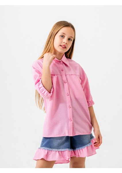 Kız Çocuk Kol Ağzı Lastikli Gömlek 3163 fiyatları