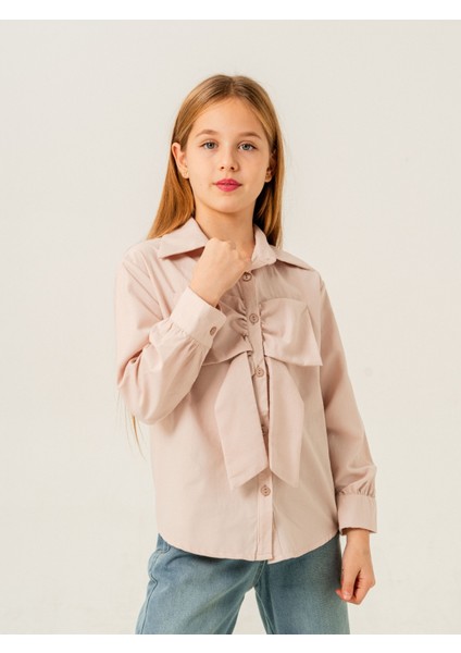 Kız Çocuk Fiyonklu Gömlek 3158