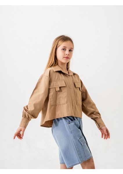 Kız Çocuk Gizli Patlı Gömlek 3161 modelleri