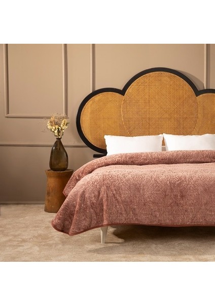 Apricitas Elegant Emboss Çift Kişilik Battaniye Tarçın