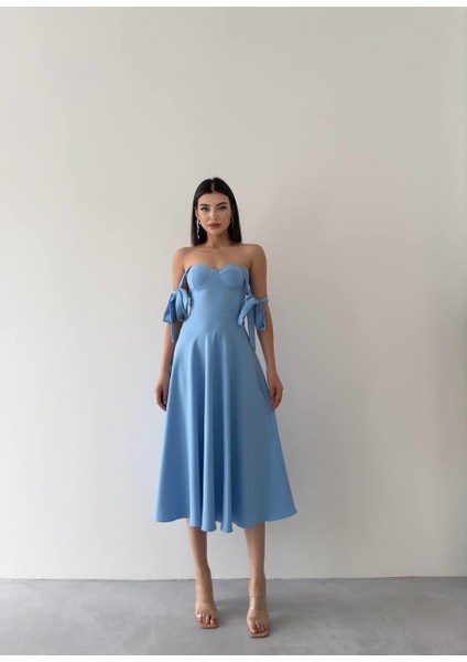 Sindirella Midi Atlas Elbise