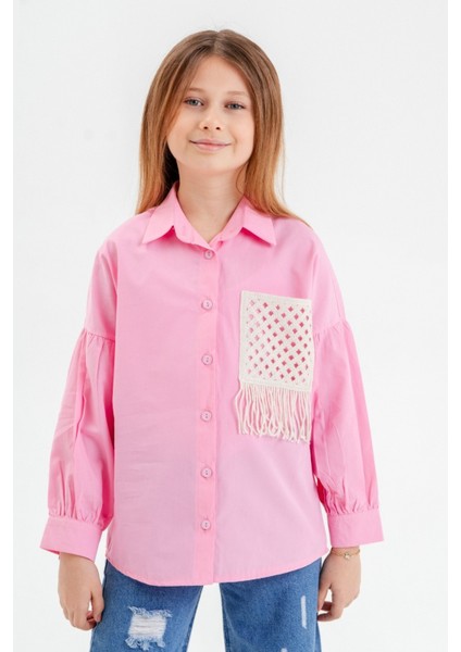 Büzgülü Kol Cep Detaylı Kız Çocuk Gömlek 3116 fiyatları