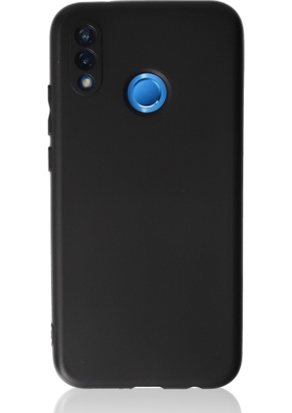 Huawei P20 Lite Kılıf Slikon Kılıf Düz Renk Kılıf Koruyucu Kılıf - Siyah