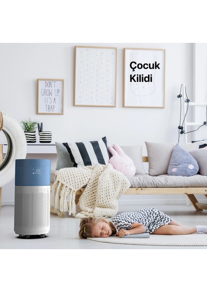 Akıllı Air Purifier, Hava Temizleyici, Sessiz Hava Temizleme Cihazı Gri