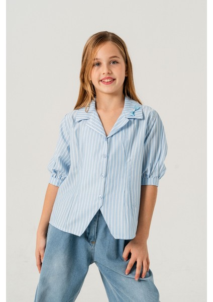 Kız Çocuk Beden Pileli Gömlek 3151