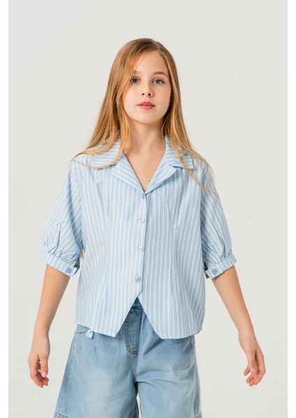 Kız Çocuk Beden Pileli Gömlek 3151 modelleri