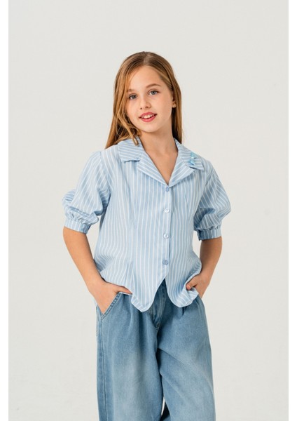 Kız Çocuk Beden Pileli Gömlek 3151 fırsatları