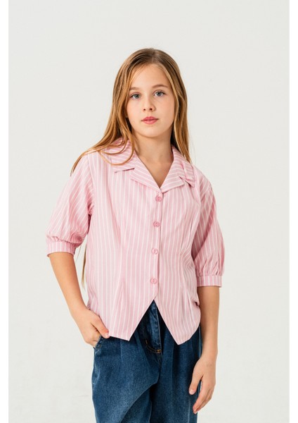 Kız Çocuk Beden Pileli Gömlek 3151