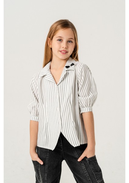 Kız Çocuk Beden Pileli Gömlek 3151