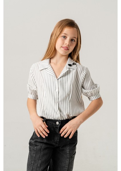 Kız Çocuk Beden Pileli Gömlek 3151 modelleri