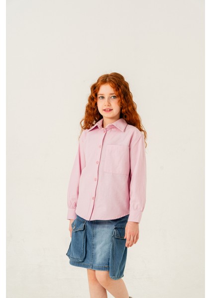Kız Çocuk Arka Pileli Fular Detaylı Gömlek 3160 fiyatları